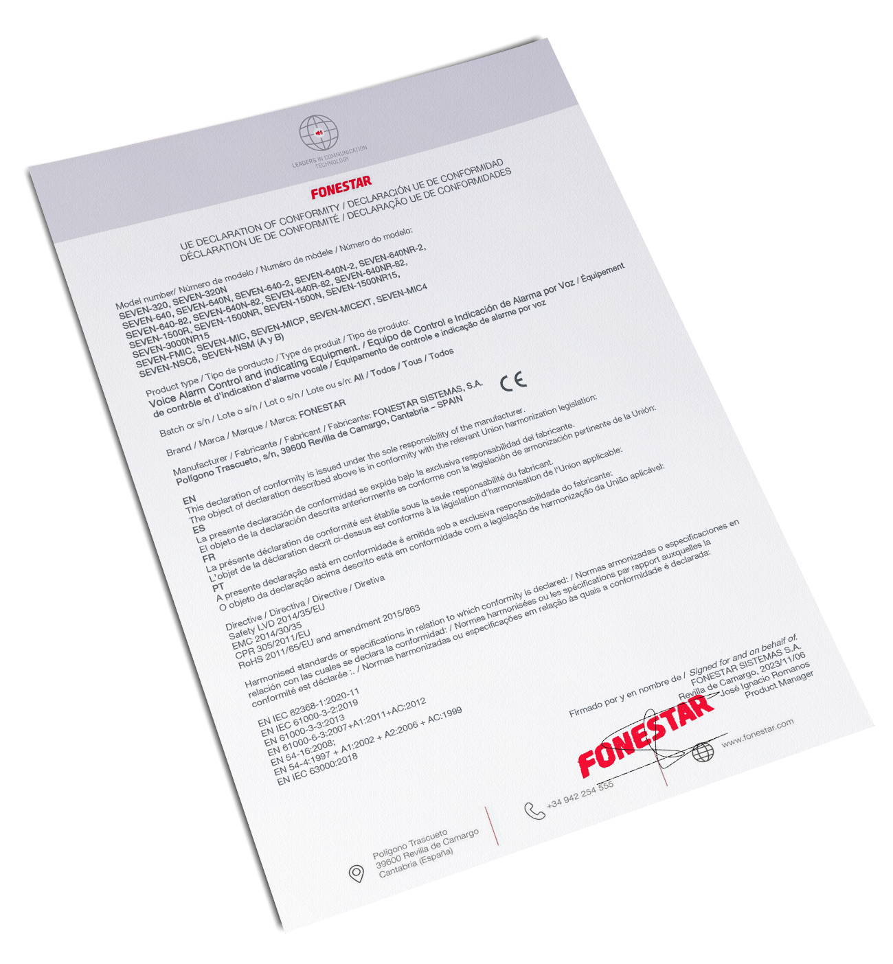 Fonestar-certificado-en54